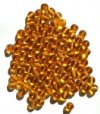 100 6mm Transparent Topaz Round Glass Beads